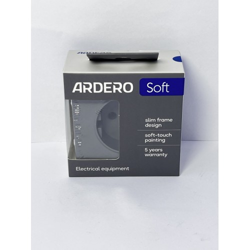 Ardero ER121-G розетка с заземлением, механизм серый 16А Soft - фото 4