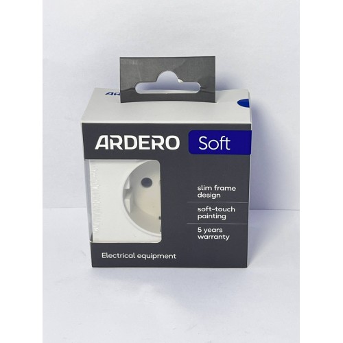 Ardero ER121-W розетка с заземлением, механизм белый 16А Soft - фото 4