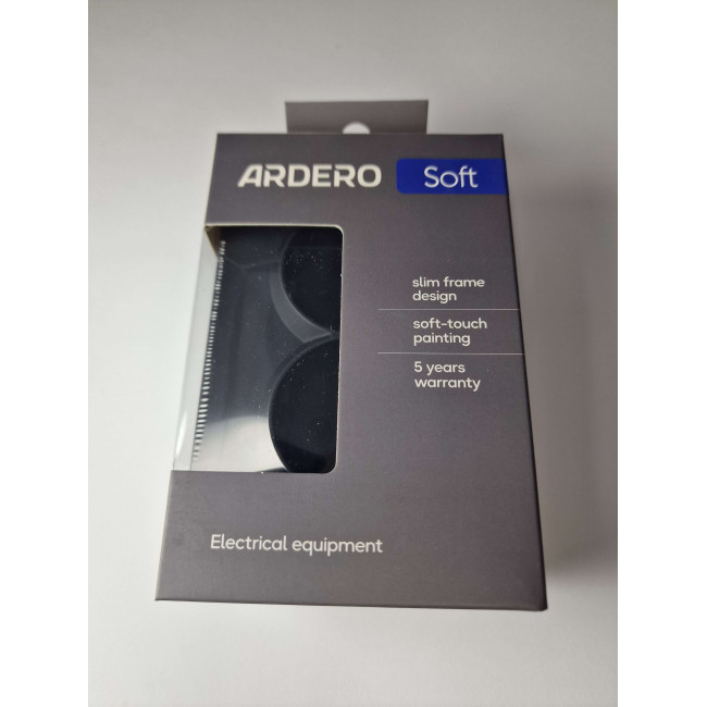 Ardero ER122-B розетка двойная с заземлением чёрный 16А Soft