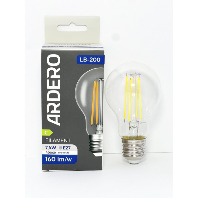 Світлодіодна лампа Ardero Filament LB-200 7.4W E27 4000K