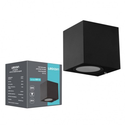 Архітектурний накладний світильник Ledcoin DH146 під лампу чорний Архітектурний накладний світильник Ledcoin DH146 під лампу чорний