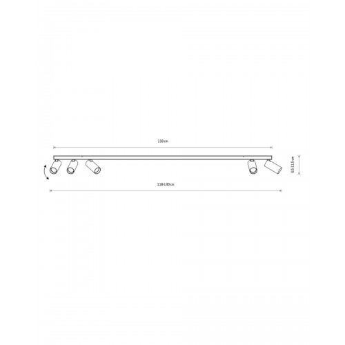 Світильник поворотний, спот Nowodvorski 11468 Fourty V GU10 5x10W IP20 темно-сірий - фото 2