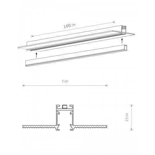 Магнитный шинопровод встроенный Nowodvorski 11730 NANO-LVM Recessed Track 1m IP20 черный - фото 2