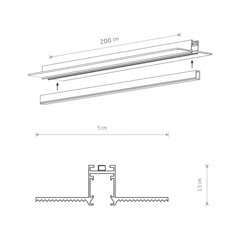 Магнітний шинопровід вбудований Nowodvorski 11731 NANO-LVM Recessed Track 2m IP20 чорний - фото 2