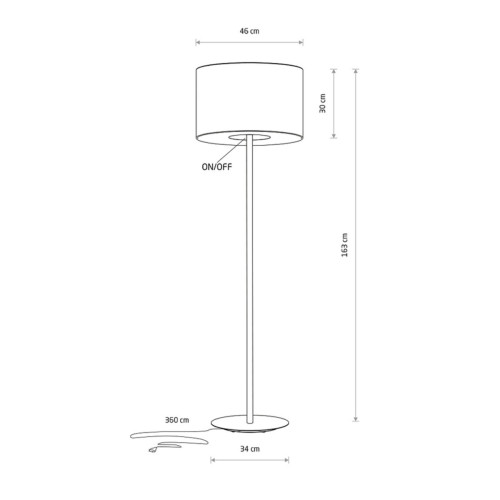 Торшер Nowodvorski 11663 Amarela E27 1x25W IP20 графітовий - фото 2