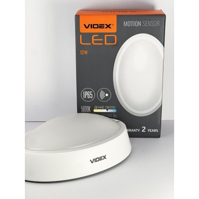 LED світильник IP65 овальний VIDEX 12W 5000K білий сенсорний