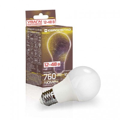 Лампа светодиодная низковольтная Евросвет МО-12-24-36-48В 10 Вт E27 4200k