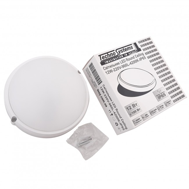 Світильник LED Round Ceiling 12W 230V 960L 4200K IP65 TNSy