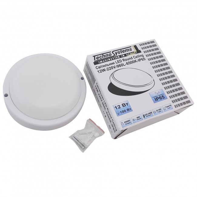 Світильник LED Round Ceiling 12W 230V 960L 6500K IP65 TNSy