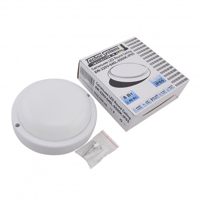 Світильник LED Round Ceiling 8W 230V 640L 6500K IP65 TNSy