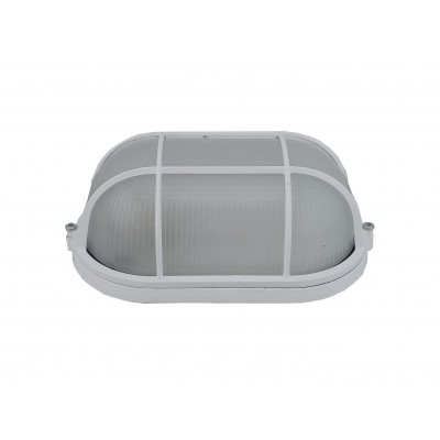 Світильник НПП1202 100W E27 IP65 овал білий з решіткою TNSy