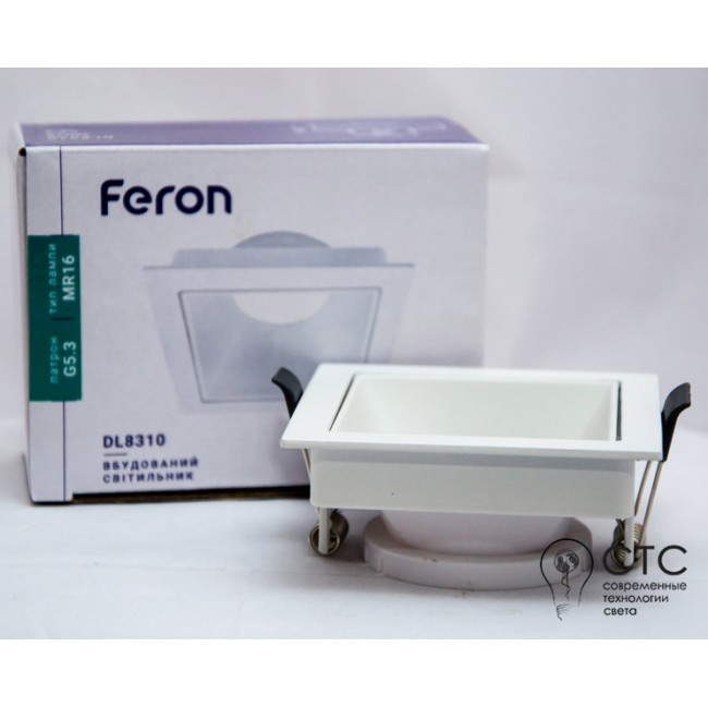 Встраиваемый светильник Feron DL8310 белый квадрат поворотный