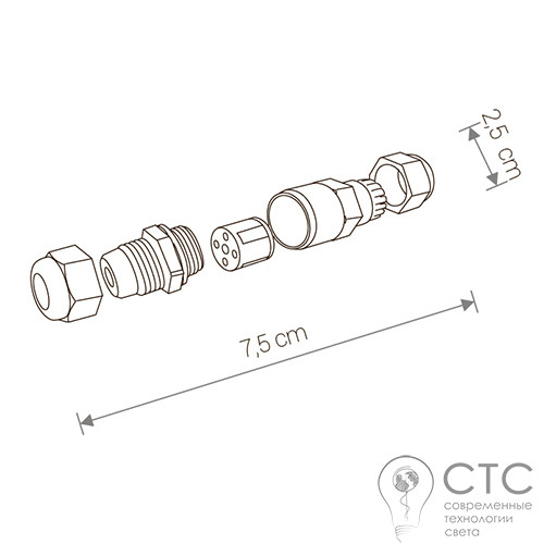 Коннектор водостойкий Nowodvorski 8845 IP68 Waterproof Cable Connector - фото 2