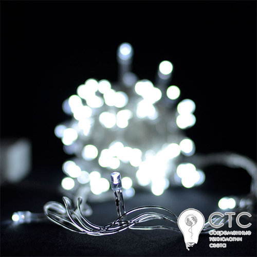 Гирлянда внешняя LS-3596 100LED разноцветный белый шнур - фото 3