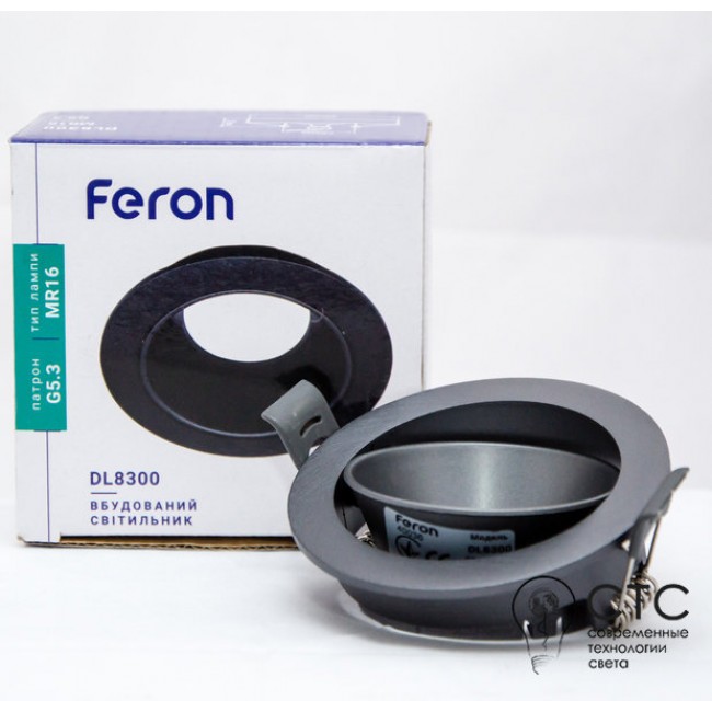 Встраиваемый светильник Feron DL8300 графит круг поворотный