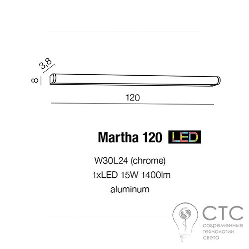 Настенный светильник Azzardo Martha 120 (W30L24) - фото 3