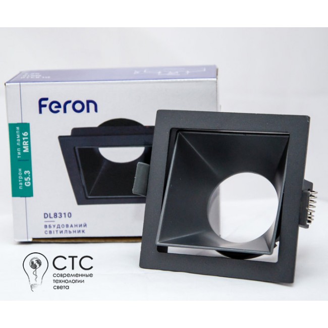 Встраиваемый светильник Feron DL8310 графит квадрат поворотный