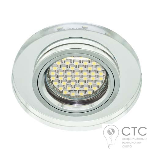 Вбудований світильник Feron 8060-2 з LED підсвічуванням срібло-срібло - фото 1
