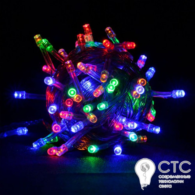 Гирлянда внешняя LS-3600 200LED разноцветный белый шнур