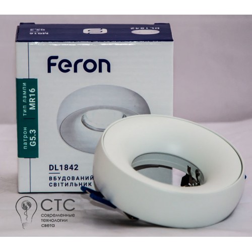 Вбудований світильник Feron DL1842 білий матовий круг - фото 2