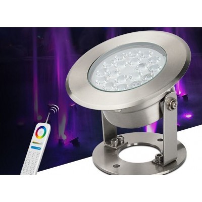 Подводный линзованный LED прожектор 9W RGB+CCT + управление DMX512