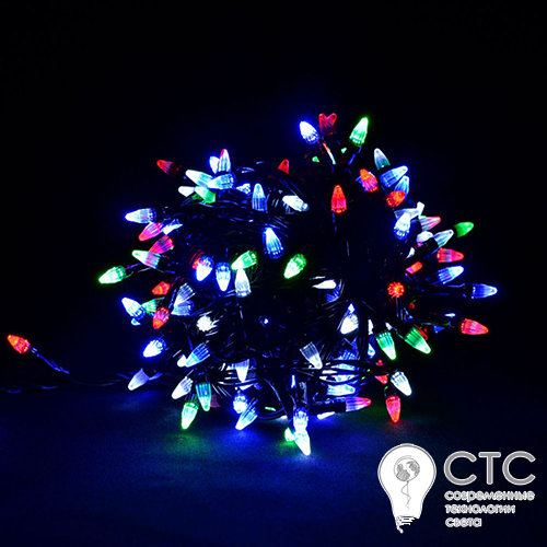 Гирлянда внешняя LS-3601 200LED разноцветный черный шнур - фото 2