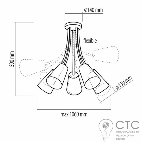 Люстра TK Lighting 2098 Wire White - фото 2