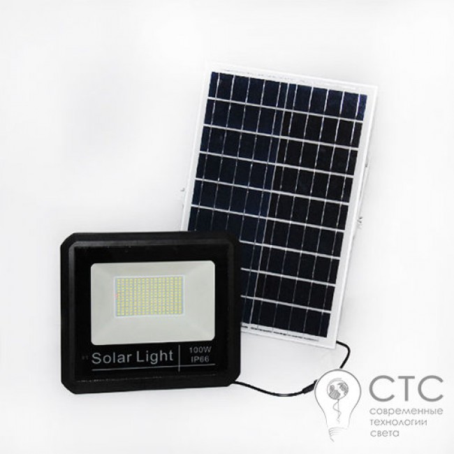 Светодиодный прожектор Powerlux PW4769 100W на солнечной панели с пультом ДУ