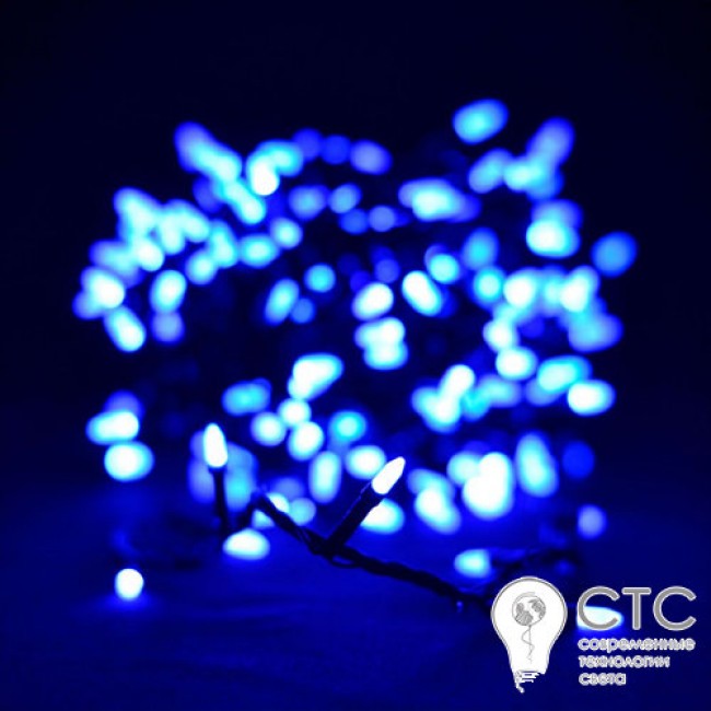 Гирлянда внешняя LS-3603 300LED разноцветный черный шнур
