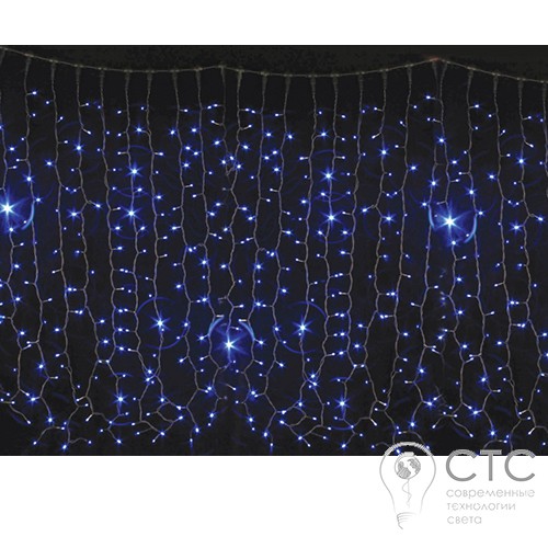 Гірлянда зовнішня CURTAIN синя білий кабель 2х1,5 м - фото 1