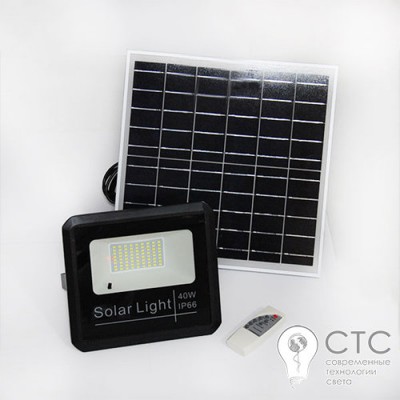 Светодиодный прожектор Powerlux PW4745 40W на солнечной панели с пультом ДУ