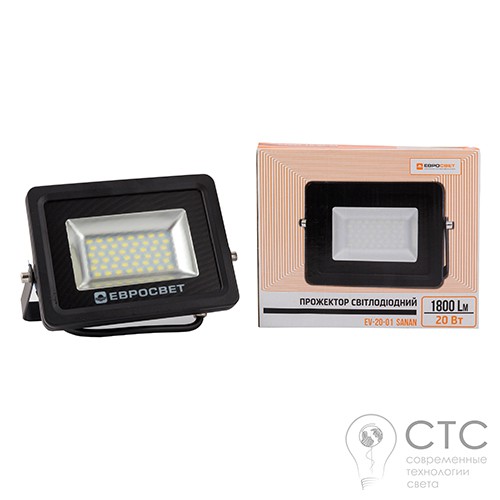 Світлодіодний прожектор EVRO LIGHT EV-20-01 20W 6400K SanAn - фото 2