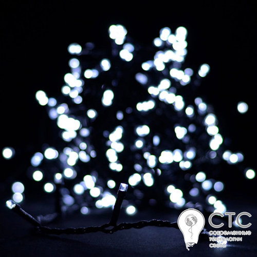 Гирлянда внешняя LS-3605 400LED разноцветный черный шнур - фото 1