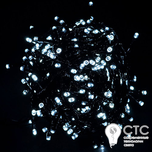 Гирлянда внешняя LS-3605 400LED разноцветный черный шнур - фото 2