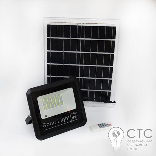 Светодиодный прожектор Powerlux PW4752 60W на солнечной панели с пультом ДУ - фото 2