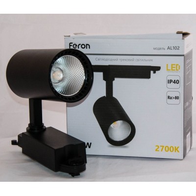 Світлодіодний трековий світильник Feron AL102 12W 2700K чорний