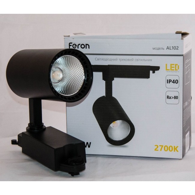 Светодиодный трековый светильник Feron AL102 12W 2700K черный