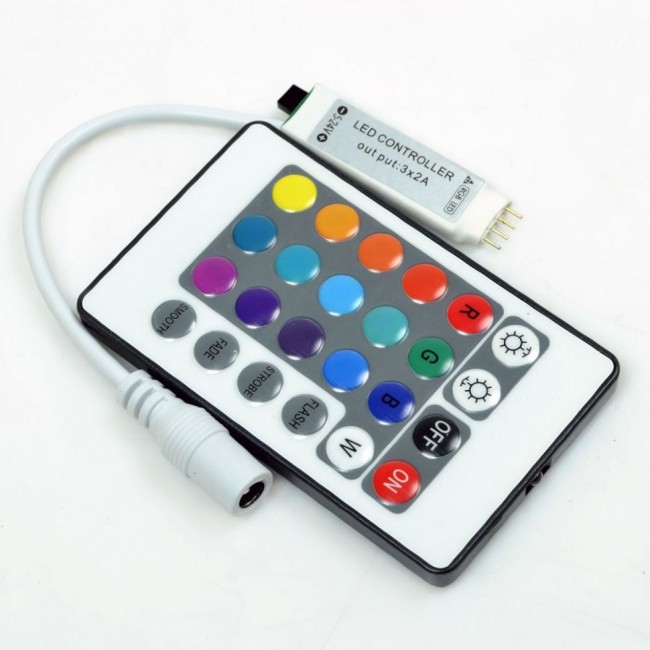 RGB-контроллер Venom MINI IR инфракрасный 6А (24 кнопки на пульте)