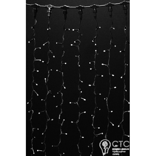 Гирлянда внешняя CURTAIN белая кабель чёрный 2х3 м - фото 3
