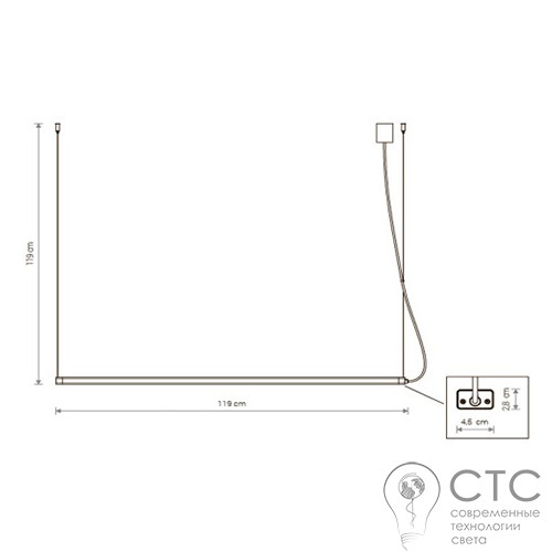 Підвісний світильник Nowodvorski 8910 H LED WH/BK - фото 2