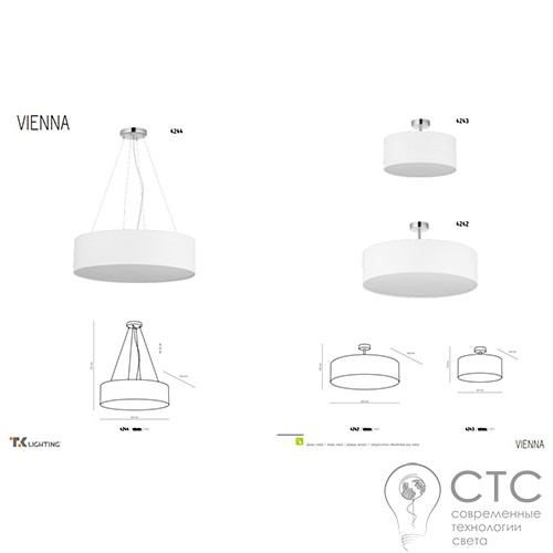 Підвісний світильник TK Lighting 4244 Vienna - фото 2