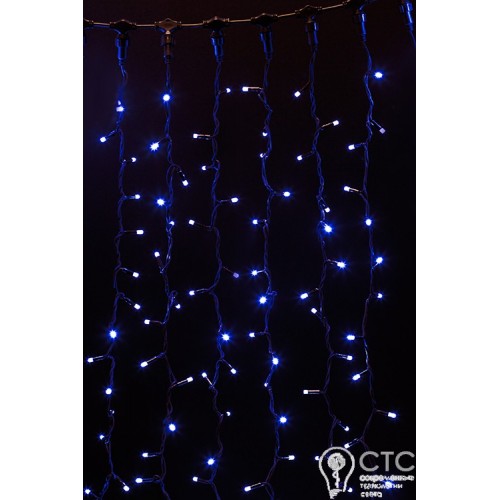 Гирлянда внешняя CURTAIN синяя кабель чёрный 2х7 м - фото 2