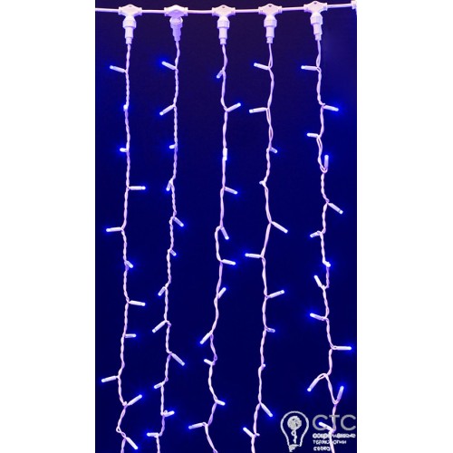 Гирлянда внешняя CURTAIN синяя кабель белый 2х7 м - фото 3