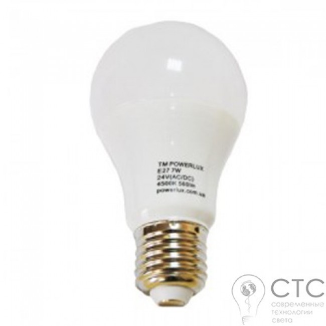 Светодиодная лампа LED А60 7W 24V (18-30В) Е27
