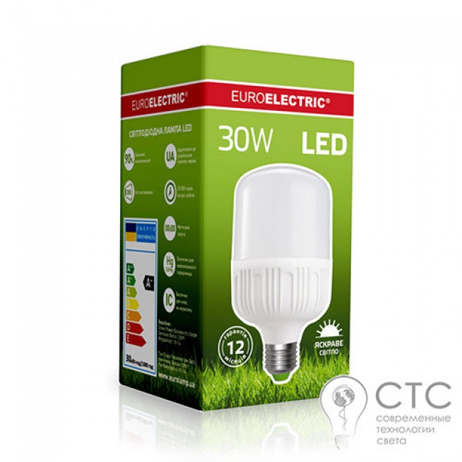 Светодиодная лампа EUROELECTRIC 30276(Plastic) 30W E27 6500K