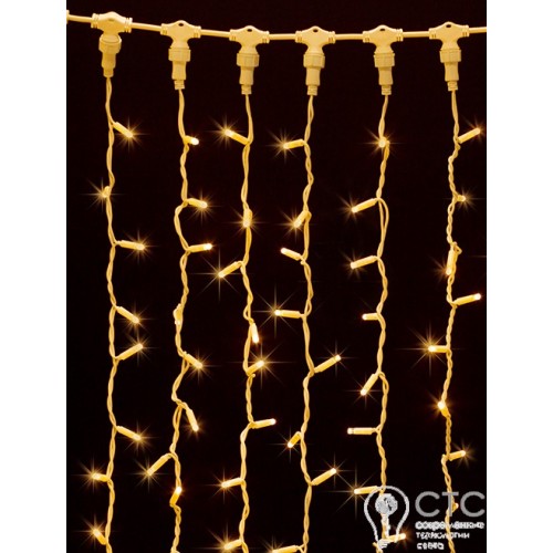 Гирлянда внешняя CURTAIN жёлтая кабель белый 2х7 м - фото 3