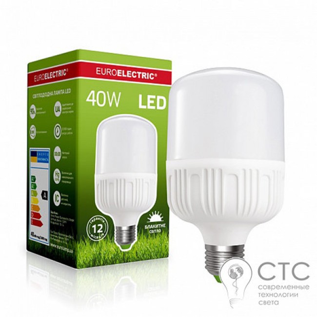 Светодиодная лампа EUROELECTRIC 40276(Plastic) 40W E27 6500K
