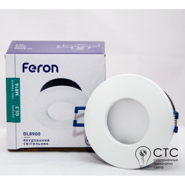 Встраиваемый светильник для ванной комнаты Feron DL8900 белый IP44