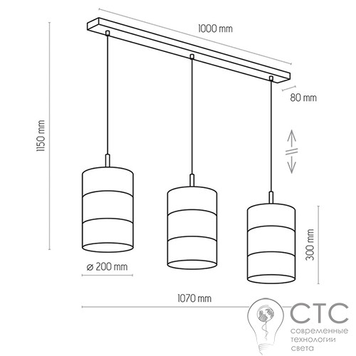 Підвісний світильник TK Lighting 3215 Bogart Black - фото 2