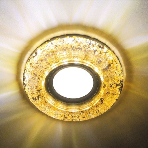 Встраиваемый светильник Feron CD830 с LED подсветкой золото-черный - фото 1